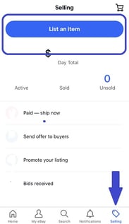手順1：eBayアプリをまず開いてみよう！