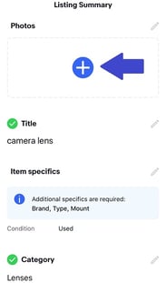 手順3：写真を添付して出品