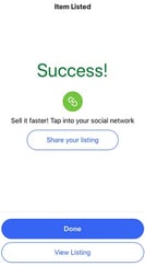 「Success！」と表示されたら出品成功