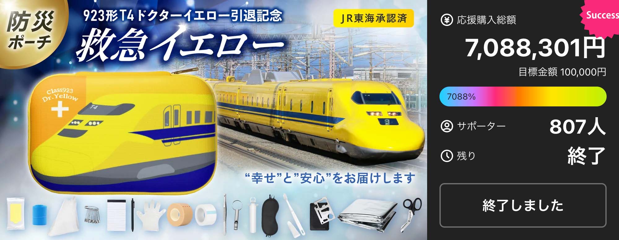 【JR東海承認済/防災士監修】モバイル防災ポーチ 幸せを運ぶ 新幹線のお医者さん